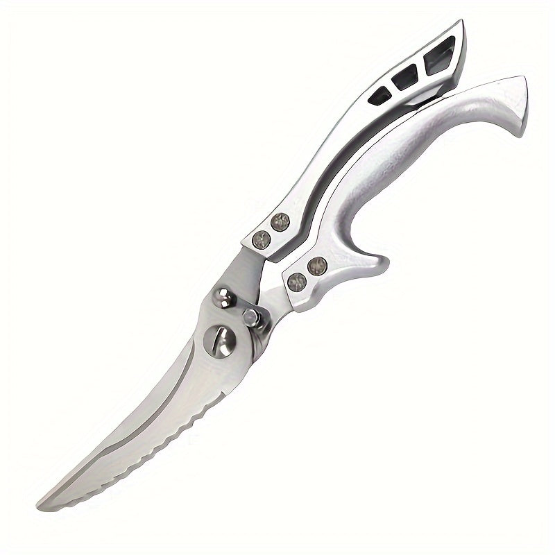 1pc Stainless Steel Kitchen Scissors For Fish, Meat, Chicken, Fruits, Vegetables, Kitchen Tools