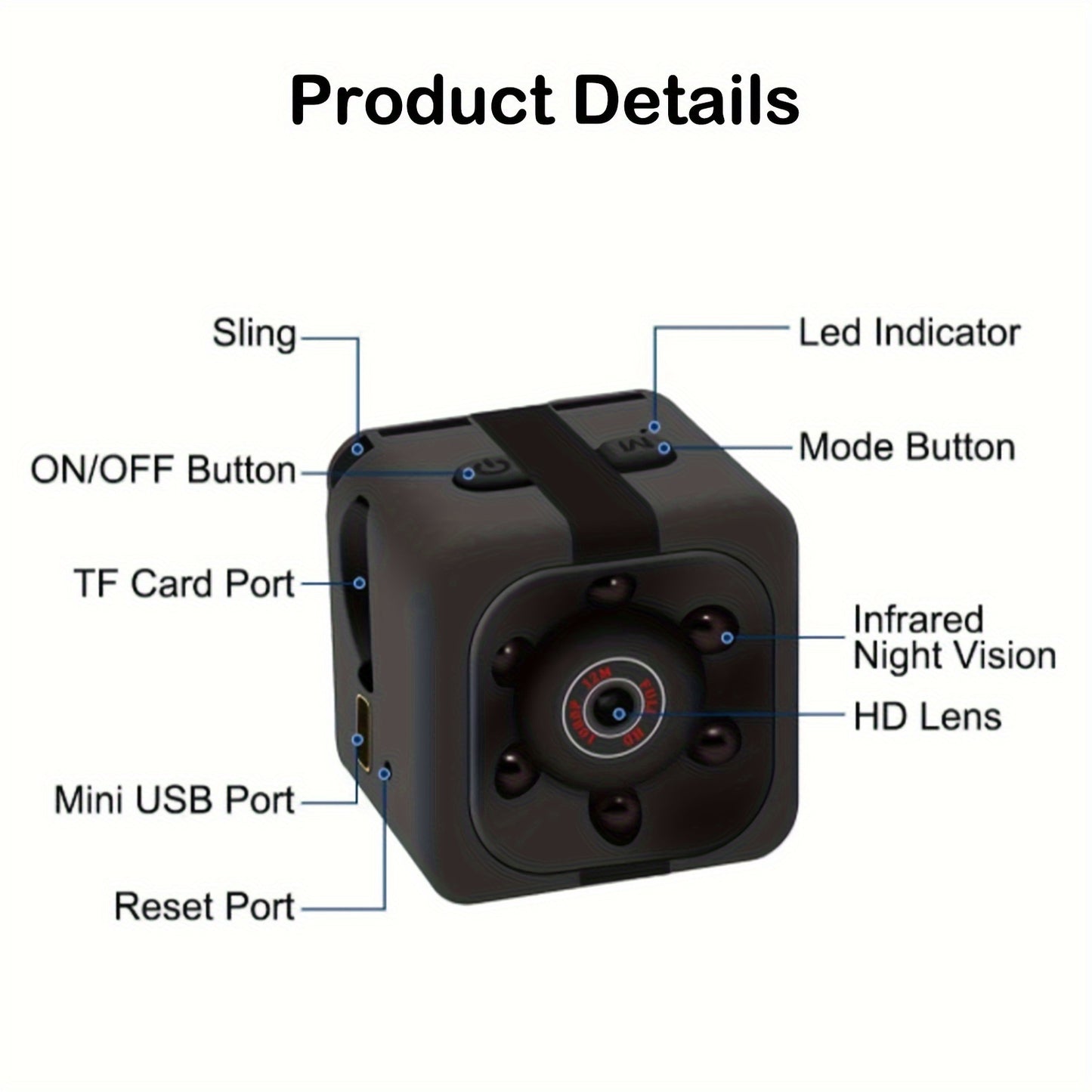 Mini Spy Camera, Hidden Camera 1080P, Nanny Cam Full HD with Night Vision Motion Activation for Indoor Outdoor Covert Security Cameras