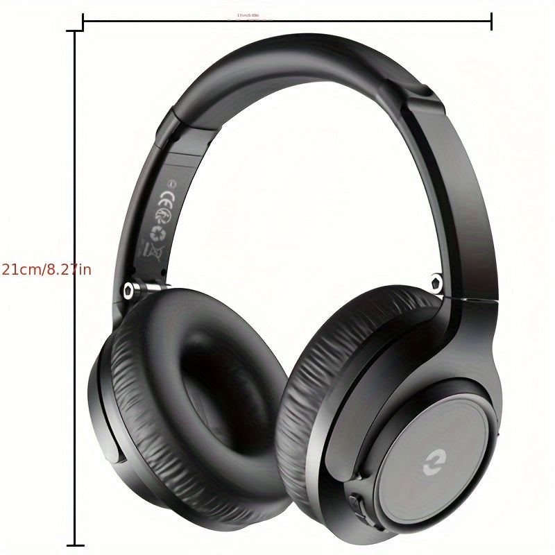 Over Ear Wireless Headphones with Deep Bass, 50 Hours Playtime Wireless Headphones with Microphone, HiFi Stereo Foldable Lightweight Headset for Home Office Cellphone