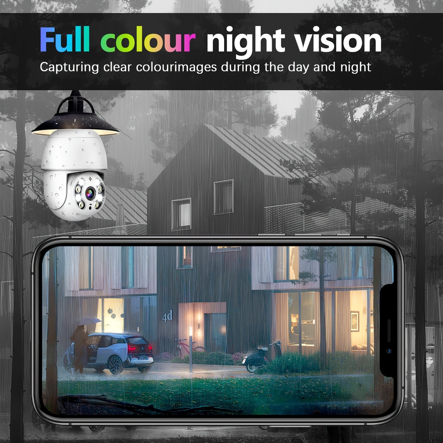 4MP Light Bulb Waterproof Wireless Wifi Outdoor Security Camera
Light Socket Security Camera 360, Home Wireless Security Cameras Audible Alarm