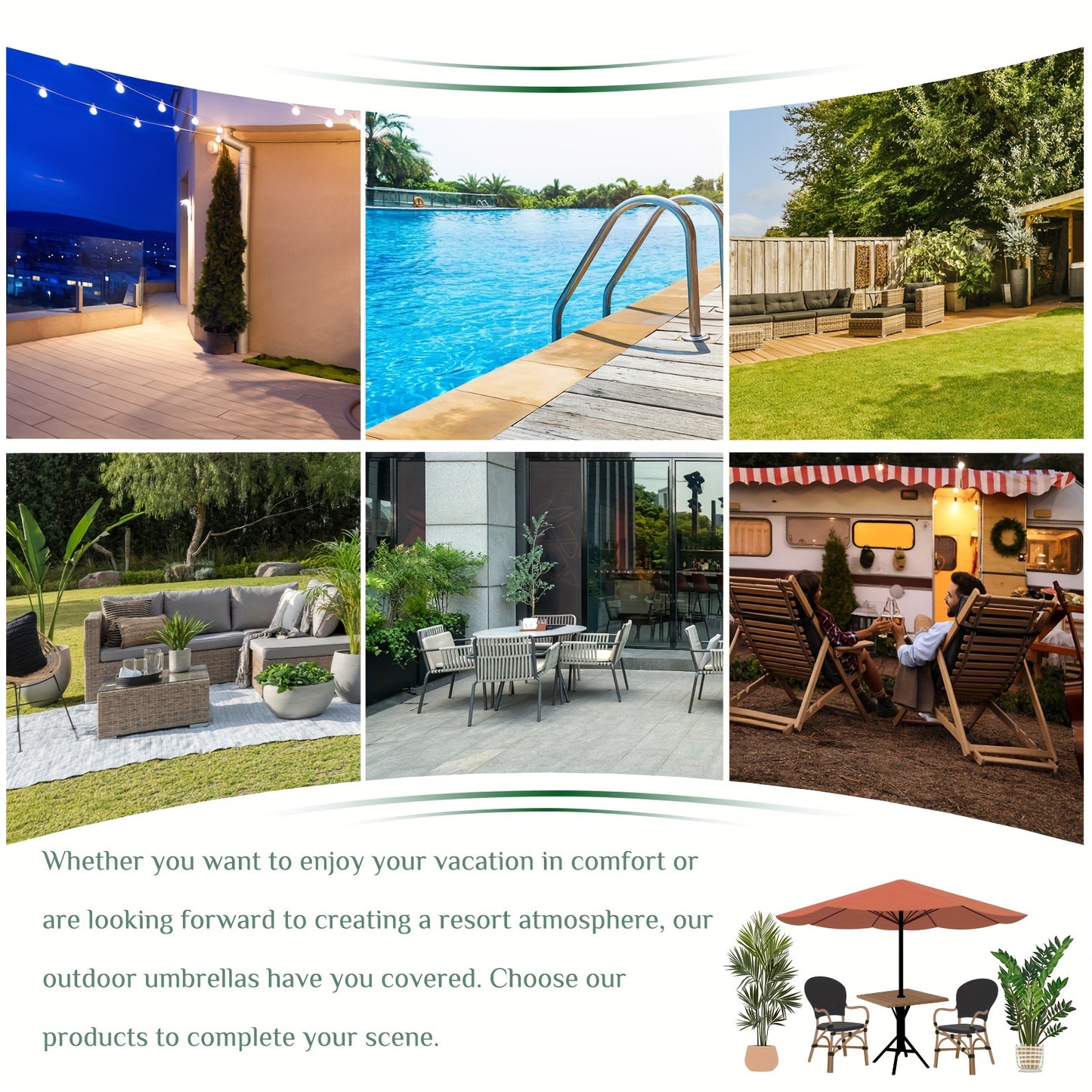OLIXIS 9' Outdoor Patio Umbrella, Outdoor Table Umbrella with 8 Sturdy Ribs, Market Yard Umbrella with Push Button Tilt and Crank