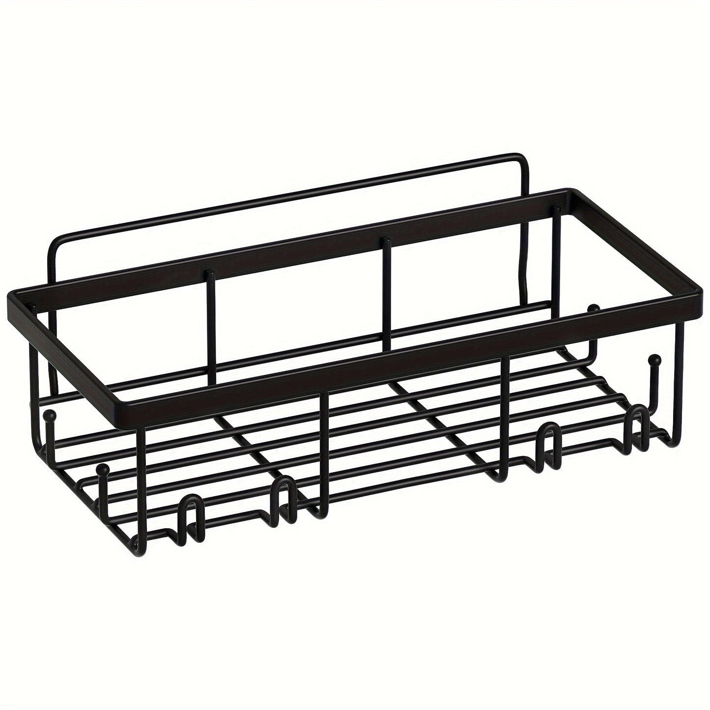 Shower Caddy 6 Pack, Toilet Paper Holder, Soap Holder, Toothbrush Holder, No Drilling, 13 in Large Capacity, Adhesive Shower Organizer for Bathroom Storage&Kitchen (Black)