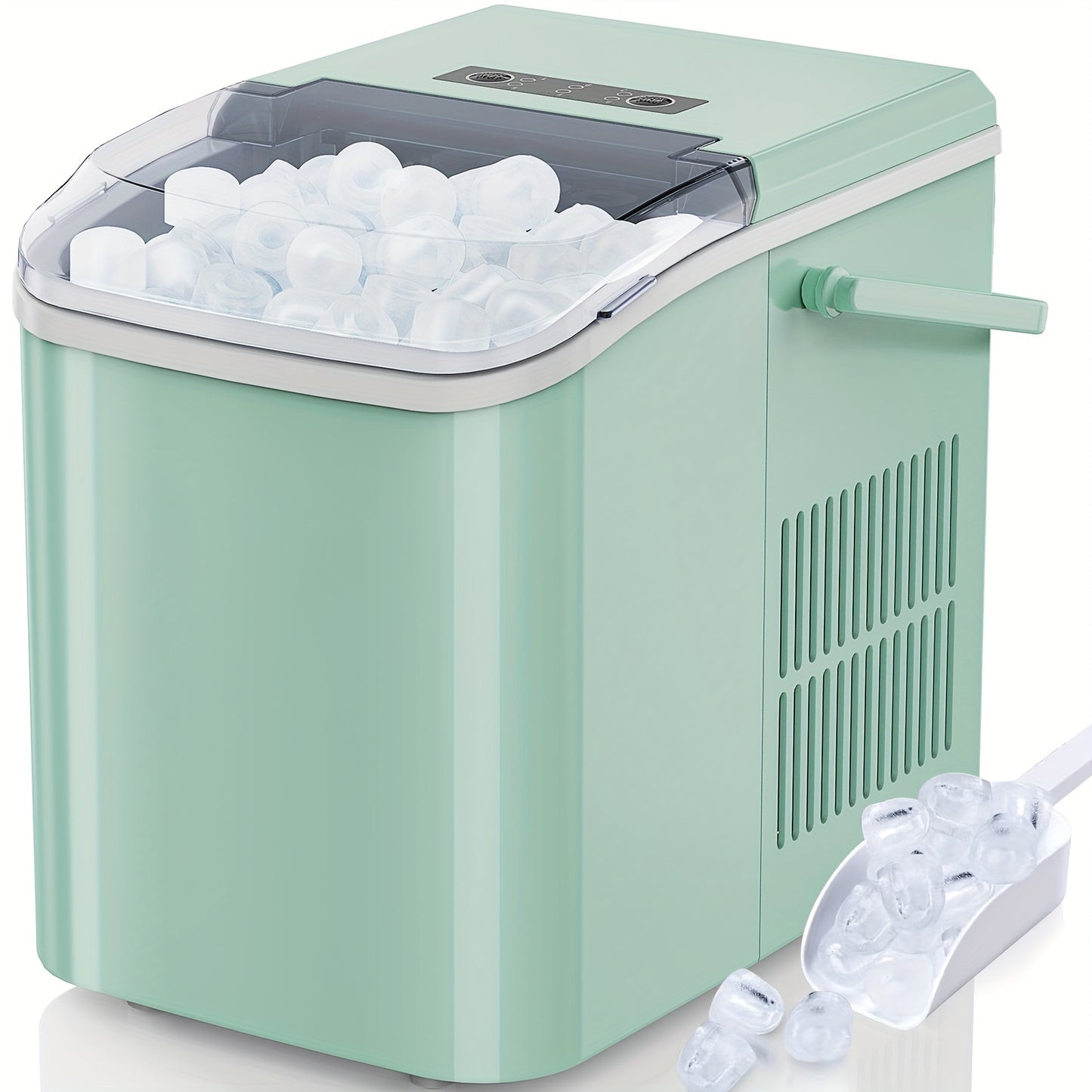 Ice Makers Countertop, Portable Ice Machine with Carry Handle, 2 Sizes of Icecube for Home Kitchen Bar Party Camping