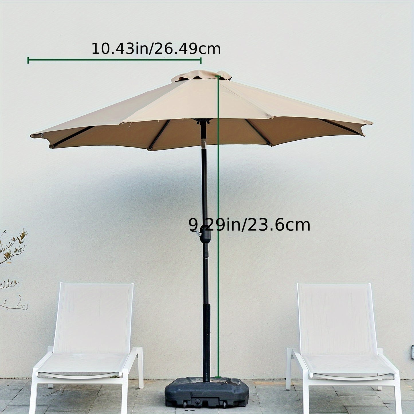 OLIXIS 9' Outdoor Patio Umbrella, Outdoor Table Umbrella with 8 Sturdy Ribs, Market Yard Umbrella with Push Button Tilt and Crank