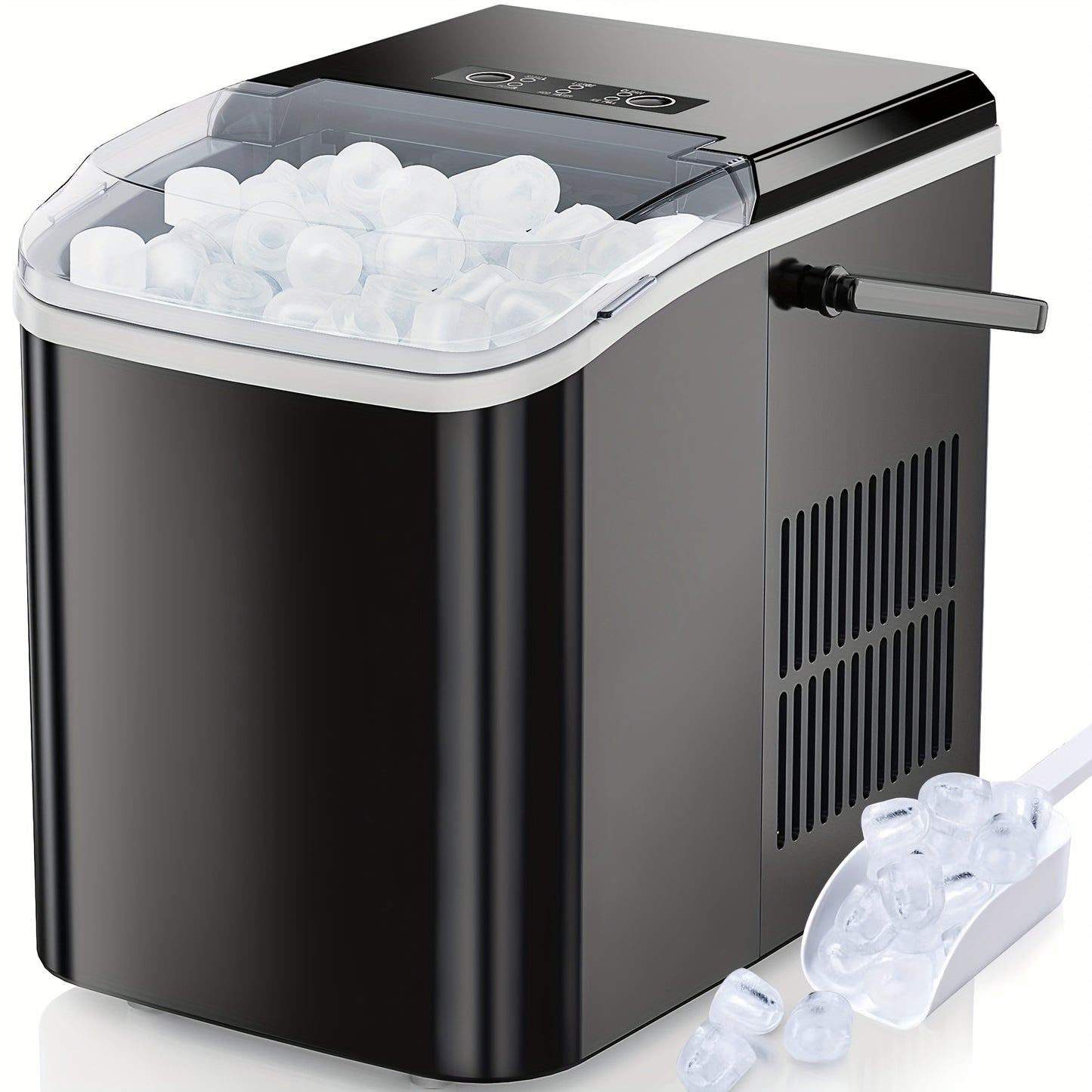 Ice Makers Countertop, Portable Ice Machine with Carry Handle, 2 Sizes of Icecube for Home Kitchen Bar Party Camping