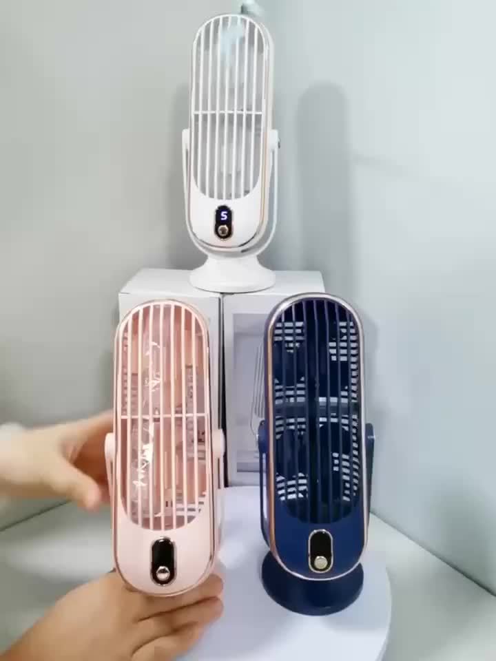 1pc, Portable Air Conditioner Fan, Large Battery Dual Motor Household Small Air Cooler, 5-speed Air Cooling Fan 720 ° Surround Air Blower, Office, Tourism, Camping, Outdoor RV Portable USB Fan, Thanksgiving Halloween Christmas Gift