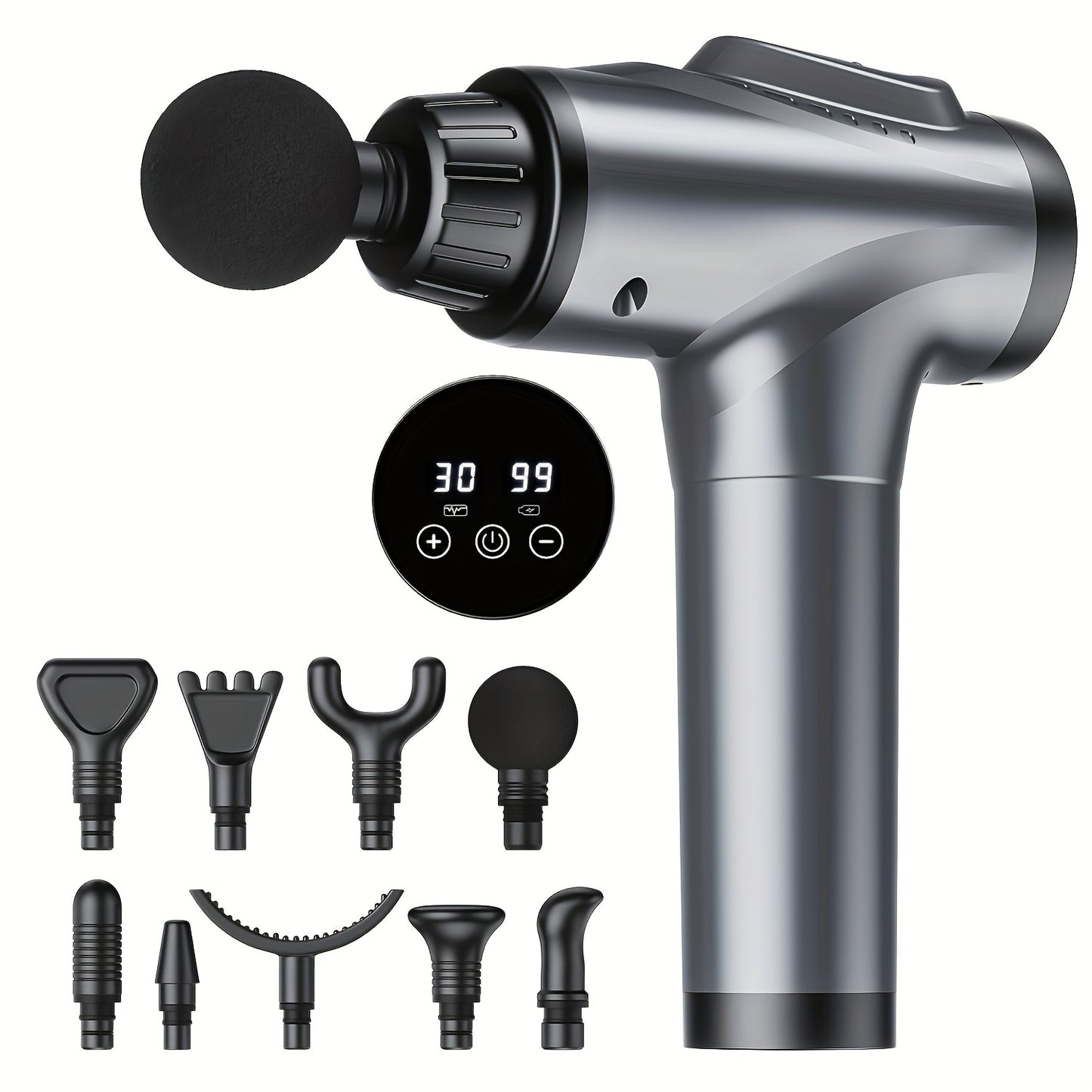 Deep Tissue Massage Gun, Percussion Massage Gun With 9 Attachments & 30 Speed, Handheld Electric Back Massager For Pain Relief- Gifts For Man Women