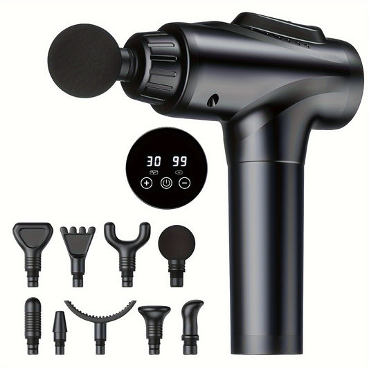 Deep Tissue Massage Gun, Percussion Massage Gun With 9 Attachments & 30 Speed, Handheld Electric Back Massager For Pain Relief- Gifts For Man Women